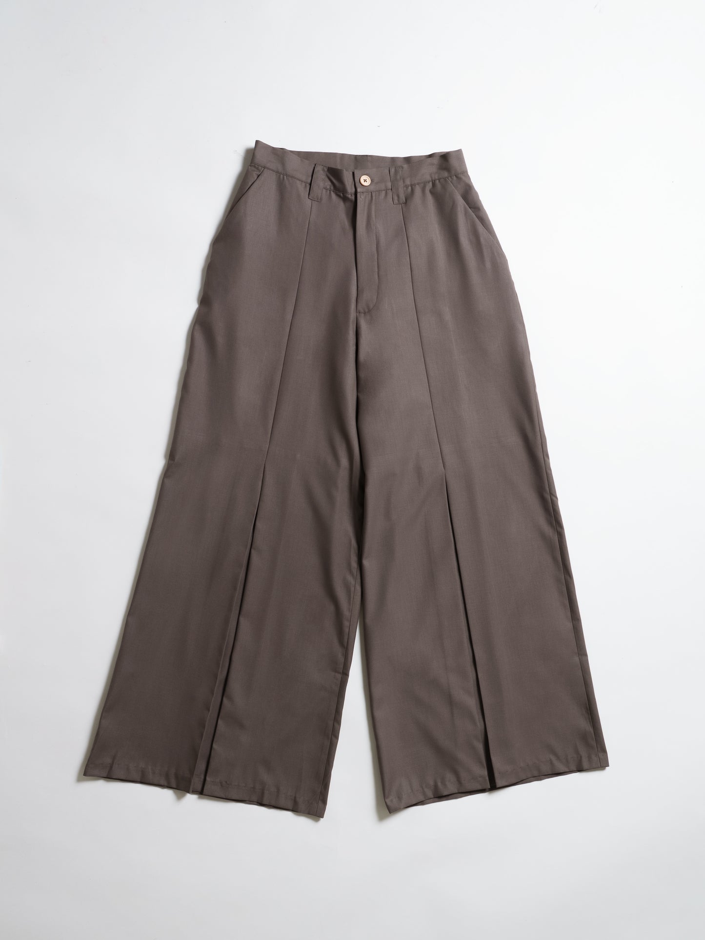 Inverted Pleats Pants Beige