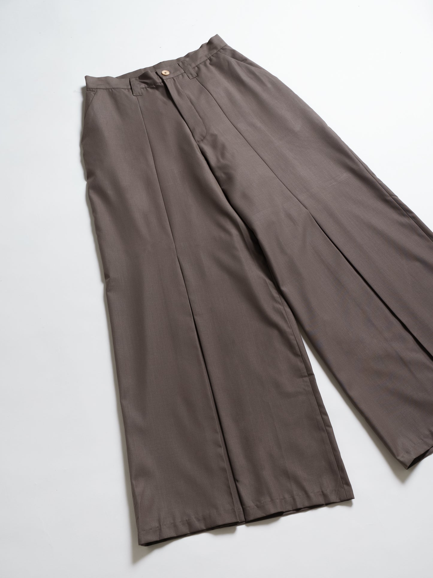 Inverted Pleats Pants Beige