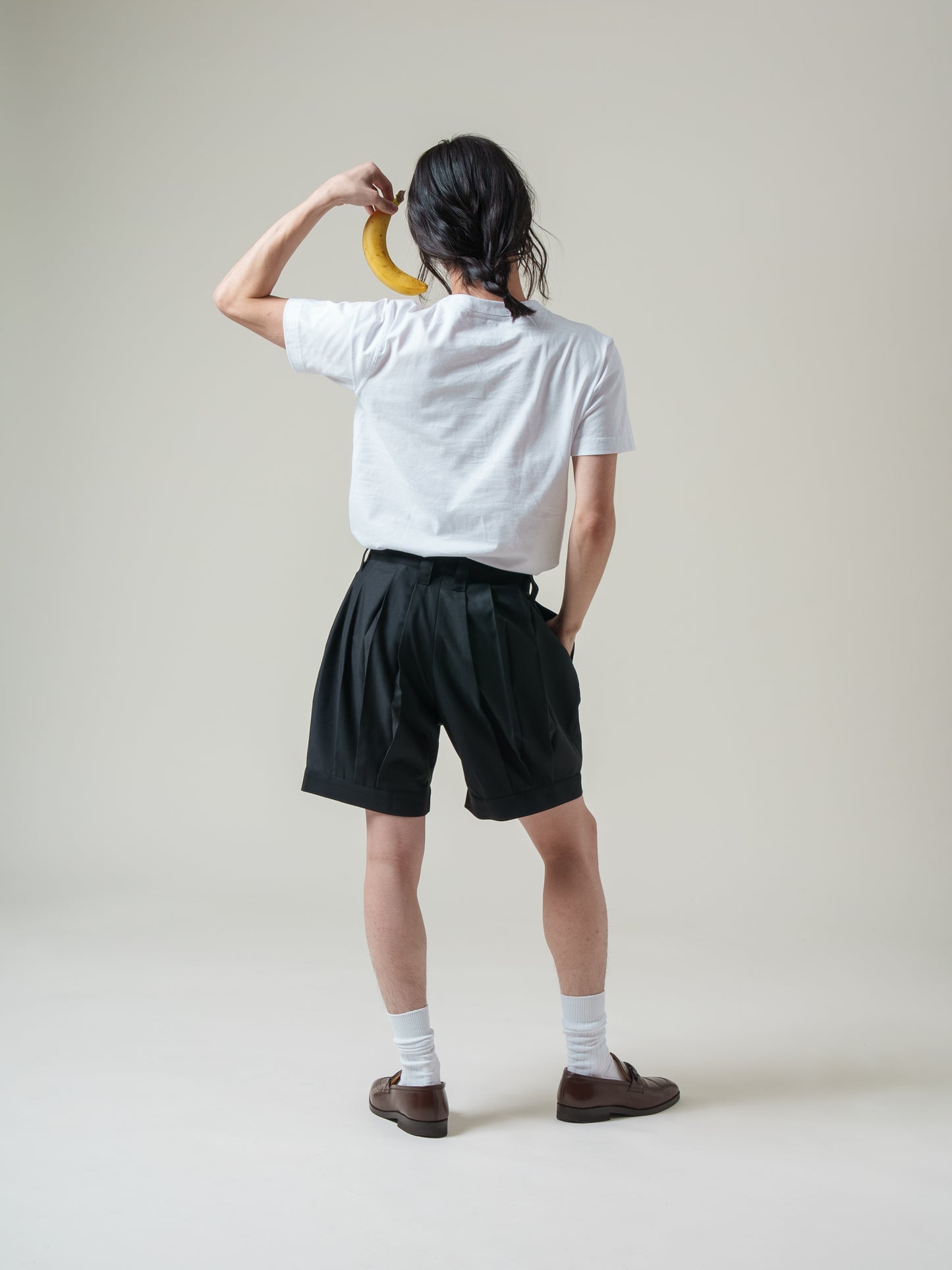 Pleats Balloon Short Pants