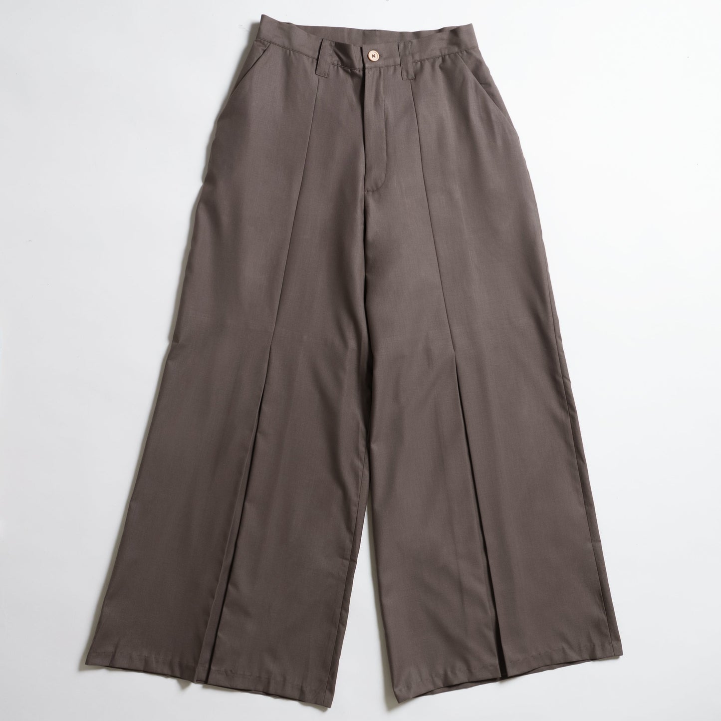 Inverted Pleats Pants Beige