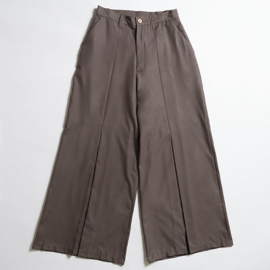 Inverted Pleats Pants Beige
